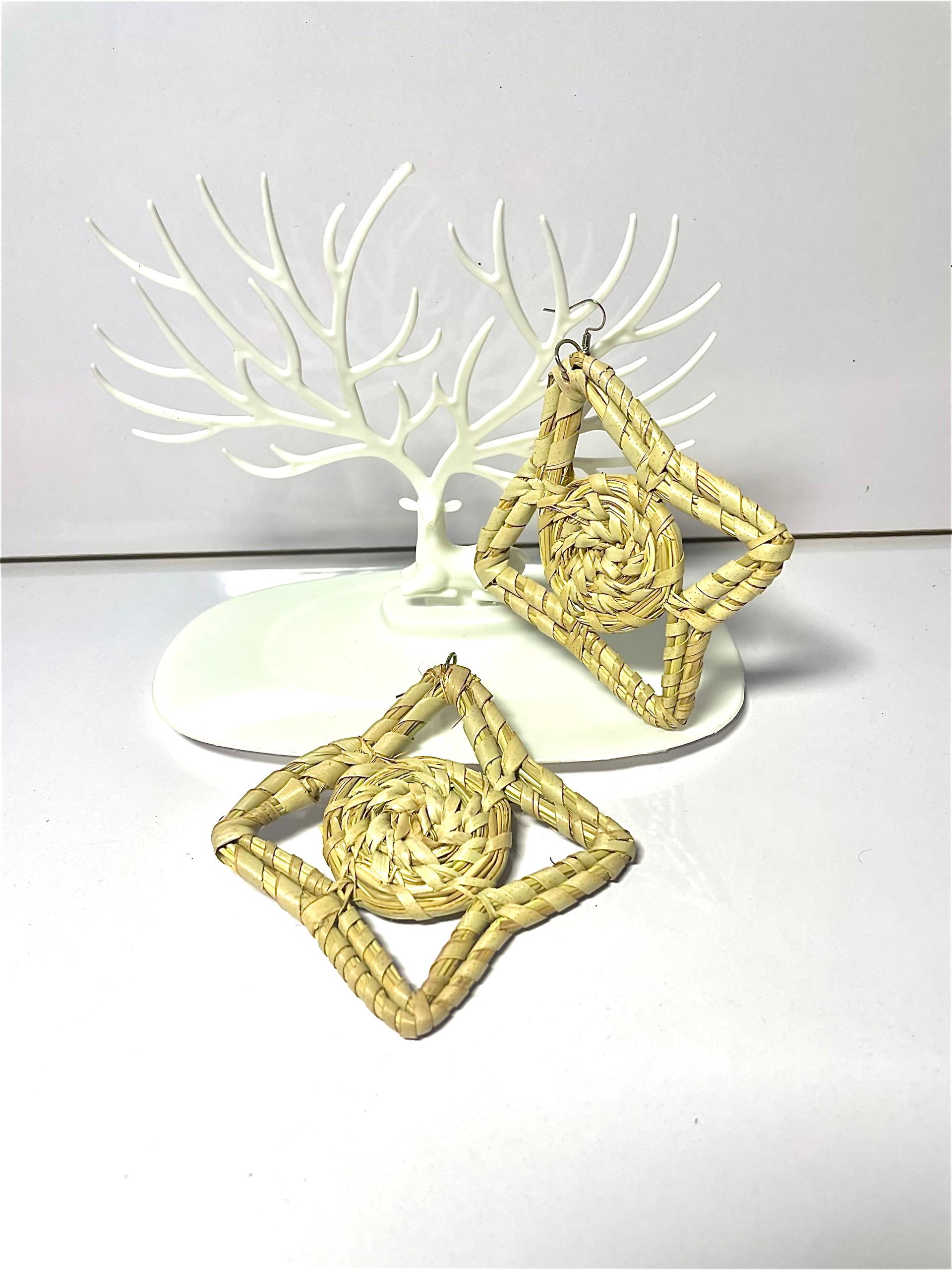 African Handcrafted  Woven Star Earring Image